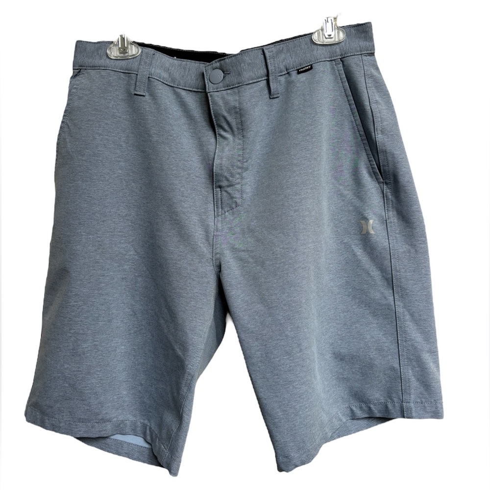 Hurley Gray Flat Front Shorts with Belt Loops